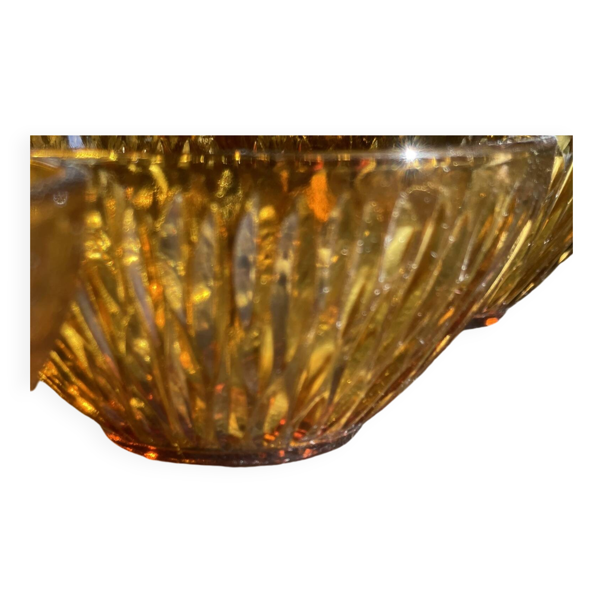 6 vintage amber glass bowls