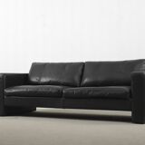 Black leather modern Conseta sofa by Friedrich Wilhelm Möller for COR