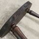 Tabouret bas brutaliste bois massif 1950
