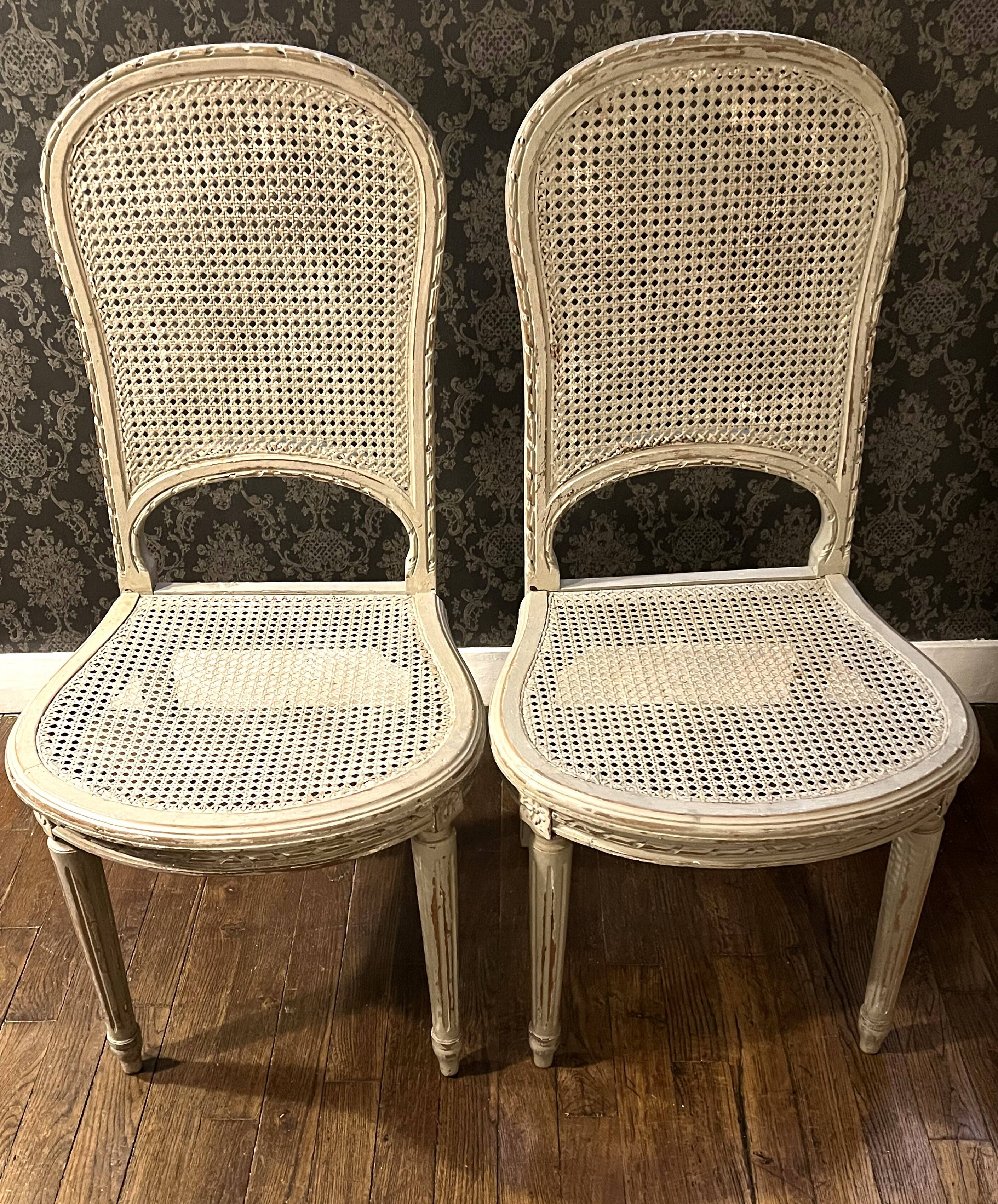Pair of cane chairs