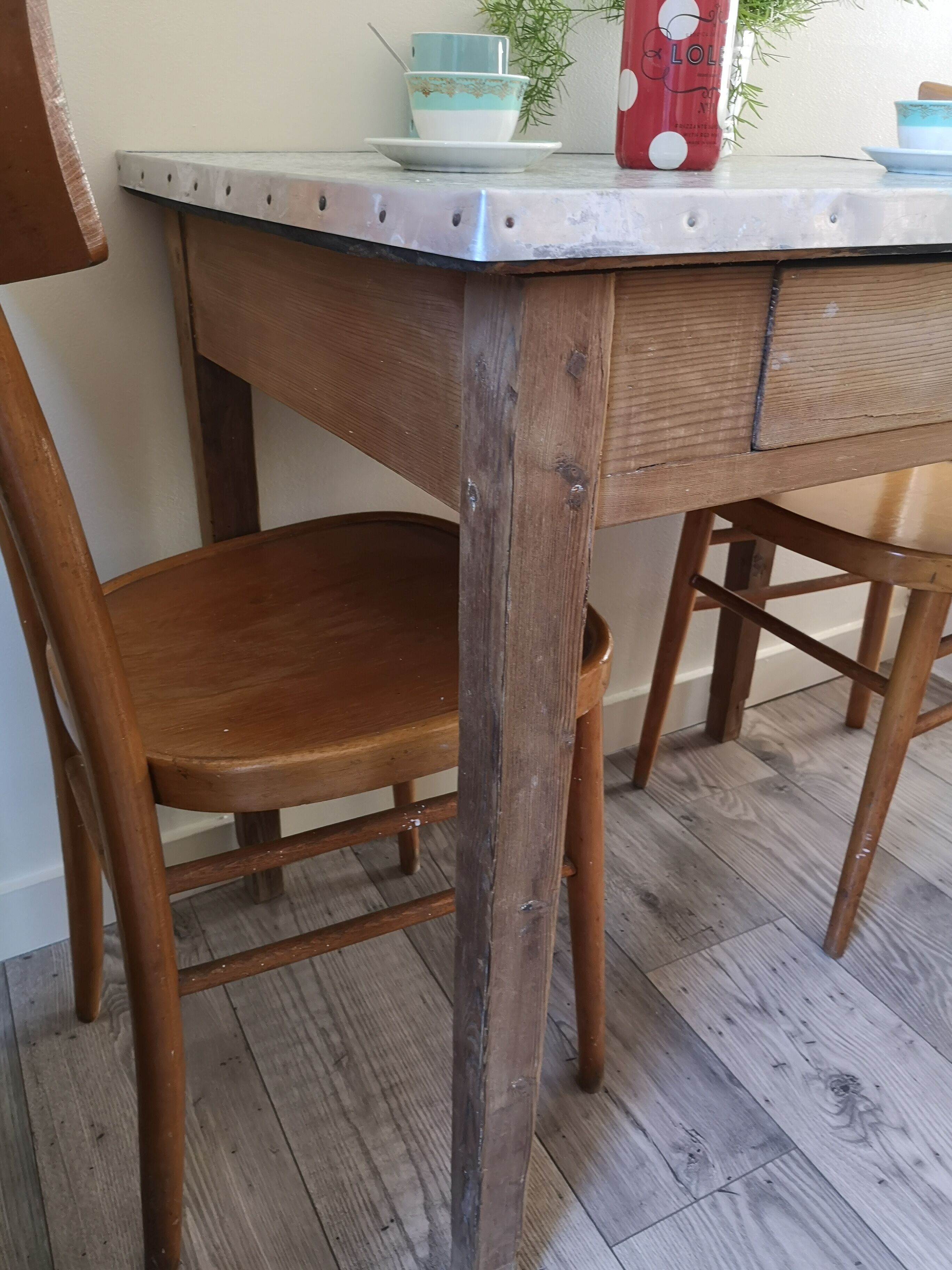 Vintage oak farm table 50s