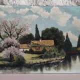 Painting on wood signed