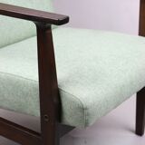 Fauteuil vert clair vintage années 1970