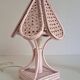 Pair of cane and bamboo bedside lamps