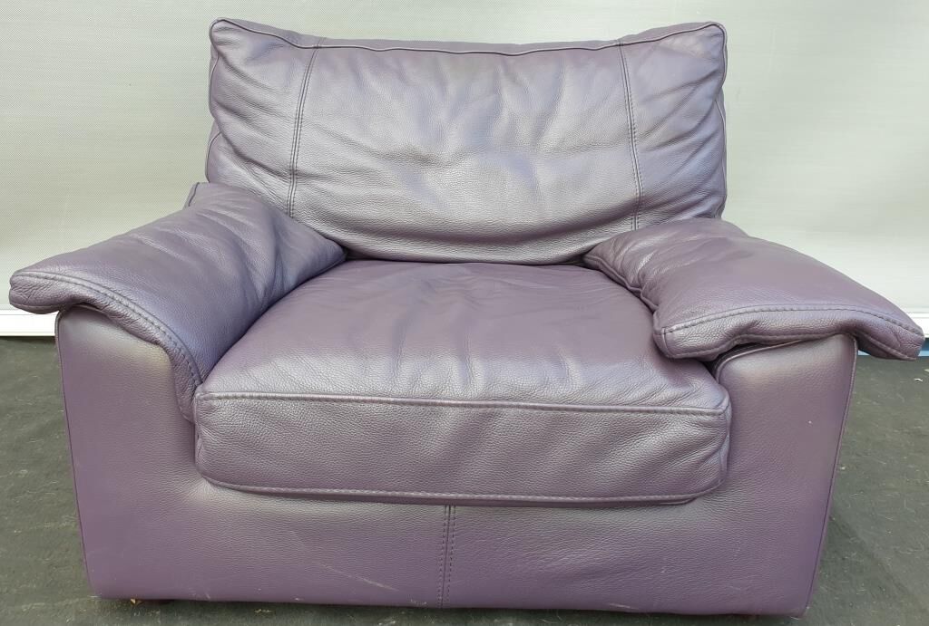 Steiner Ikeda leather purple armchair design Yves Christin 1979