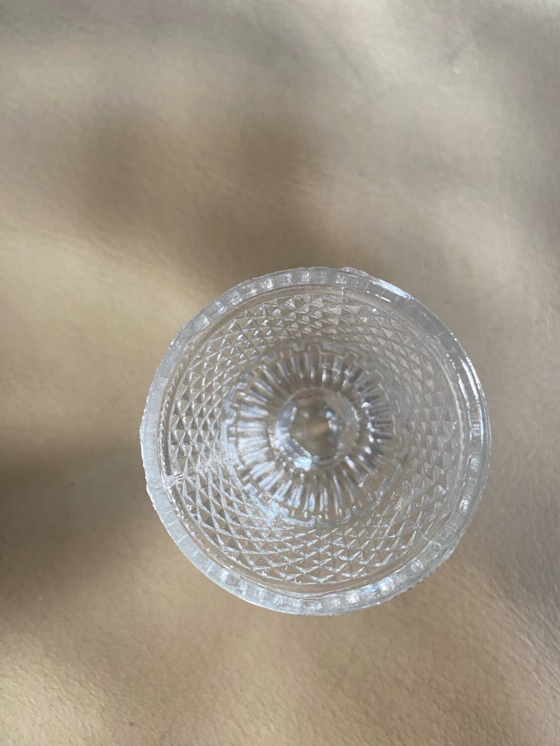 Antique pressed molded glass egg cup
