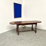 Grande table ancienne ovale en chêne massif – Circa 1900