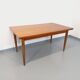 Table à manger style scandinave vintage des années 50 60 en teck avec rallonges
