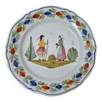 HB Henriot Quimper earthenware plate