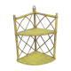 Corner wicker shelf