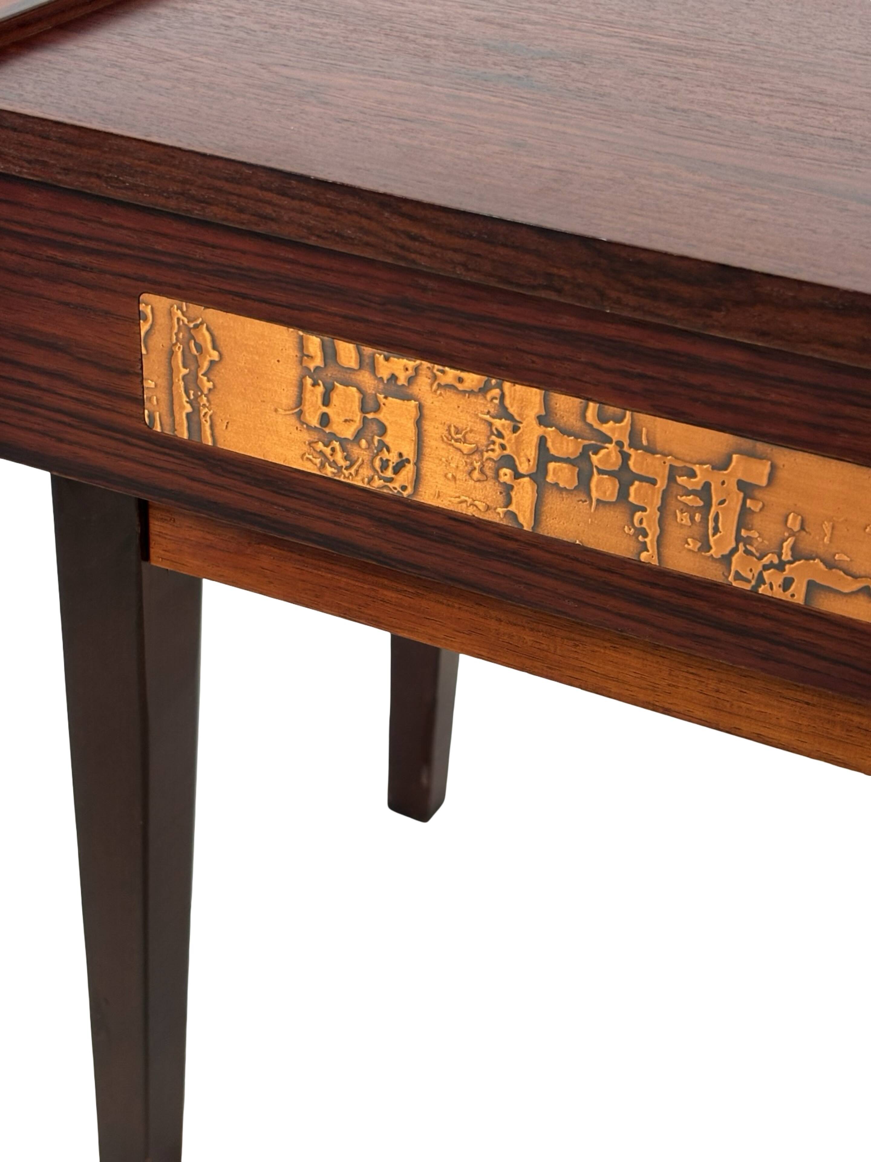 Commode vintage danoise en palissandre et laiton