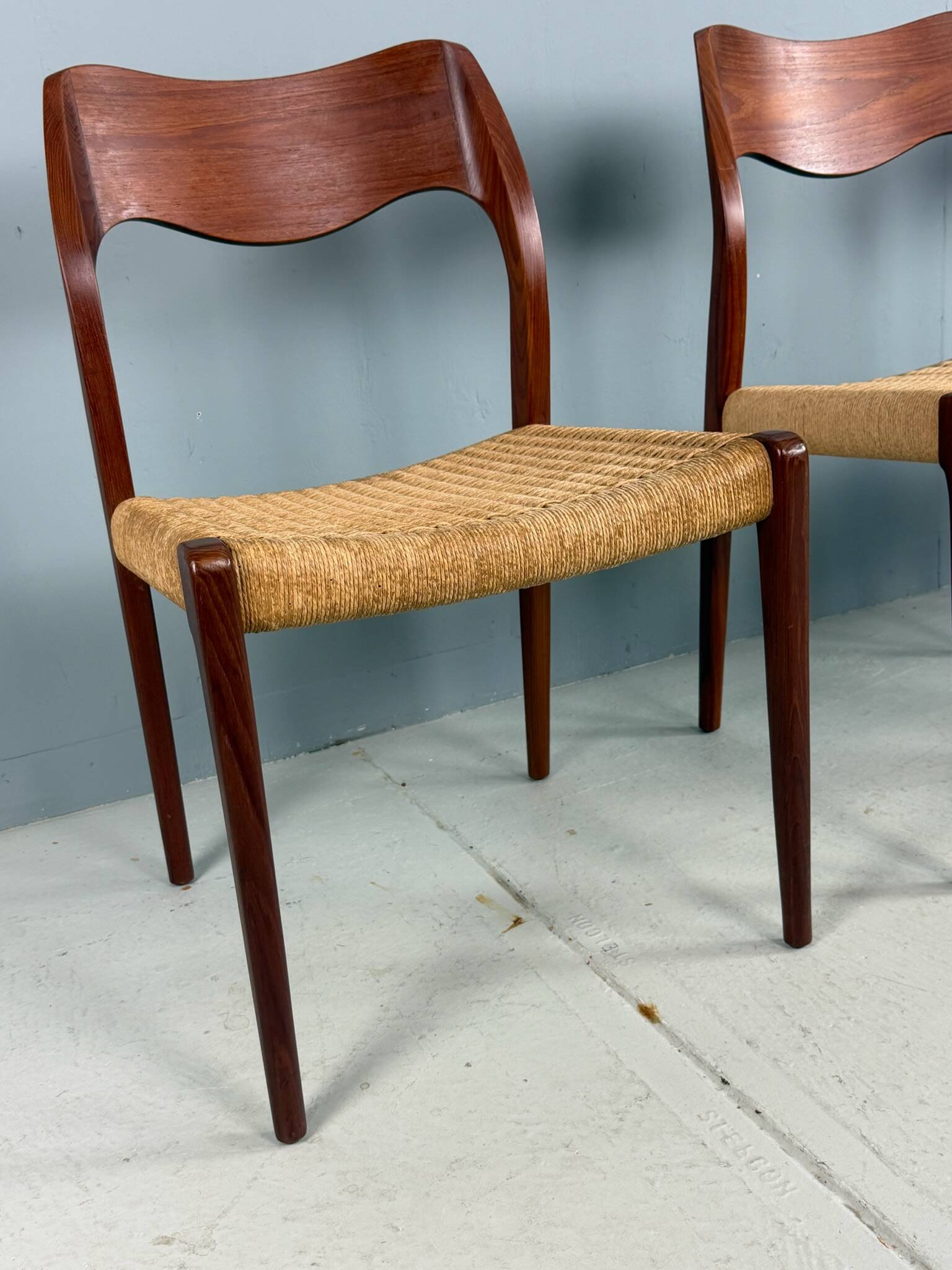 Set of 4 teak Niels O. Møller dining chairs - Model 71, Denmark