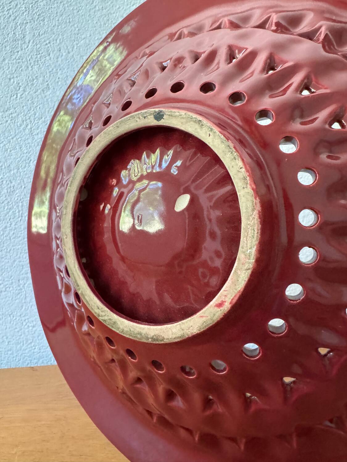 Large openwork ceramic dish from Vallauris, 1960s