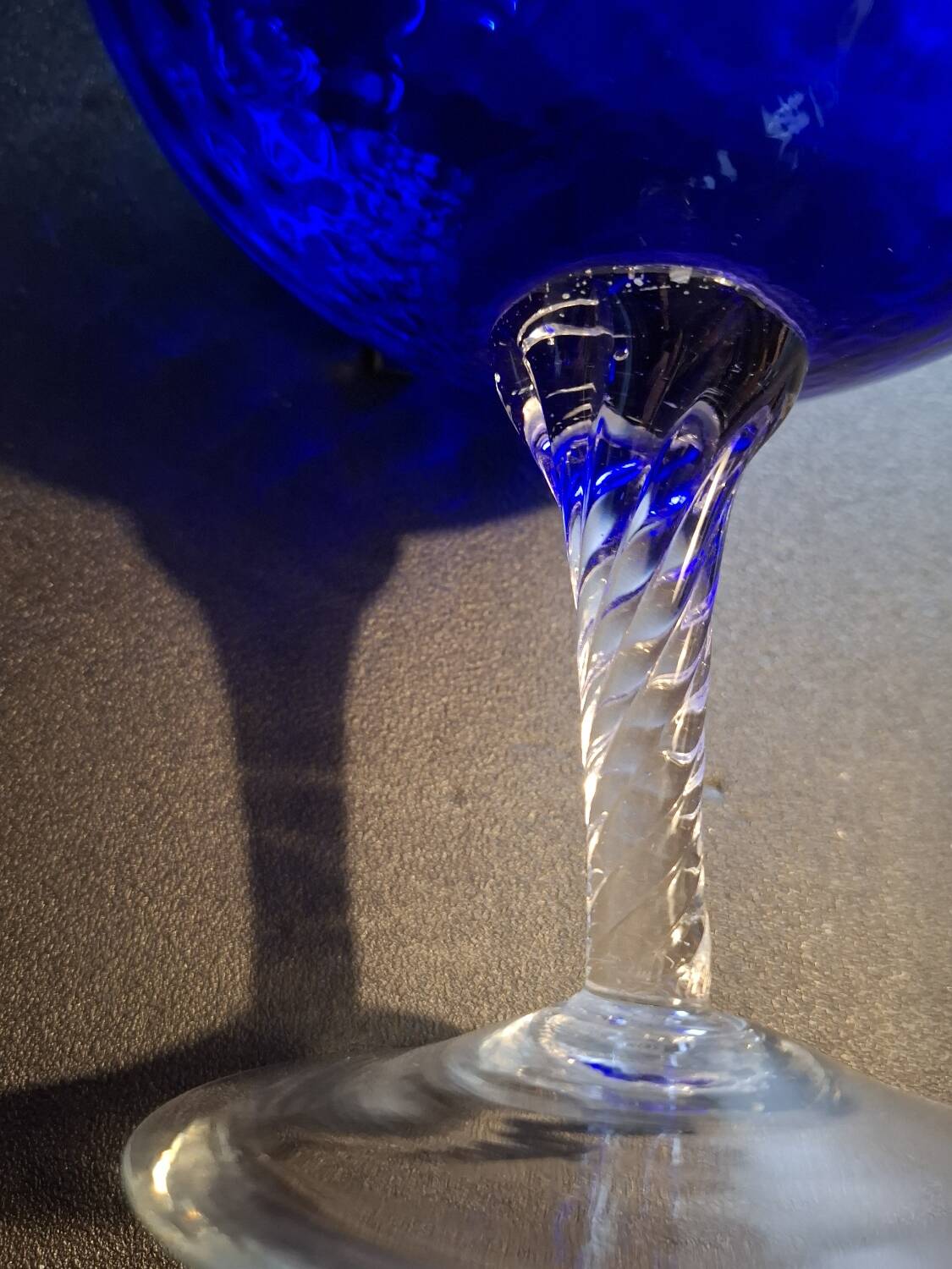 Vintage cobalt blue glass vase Empoli
