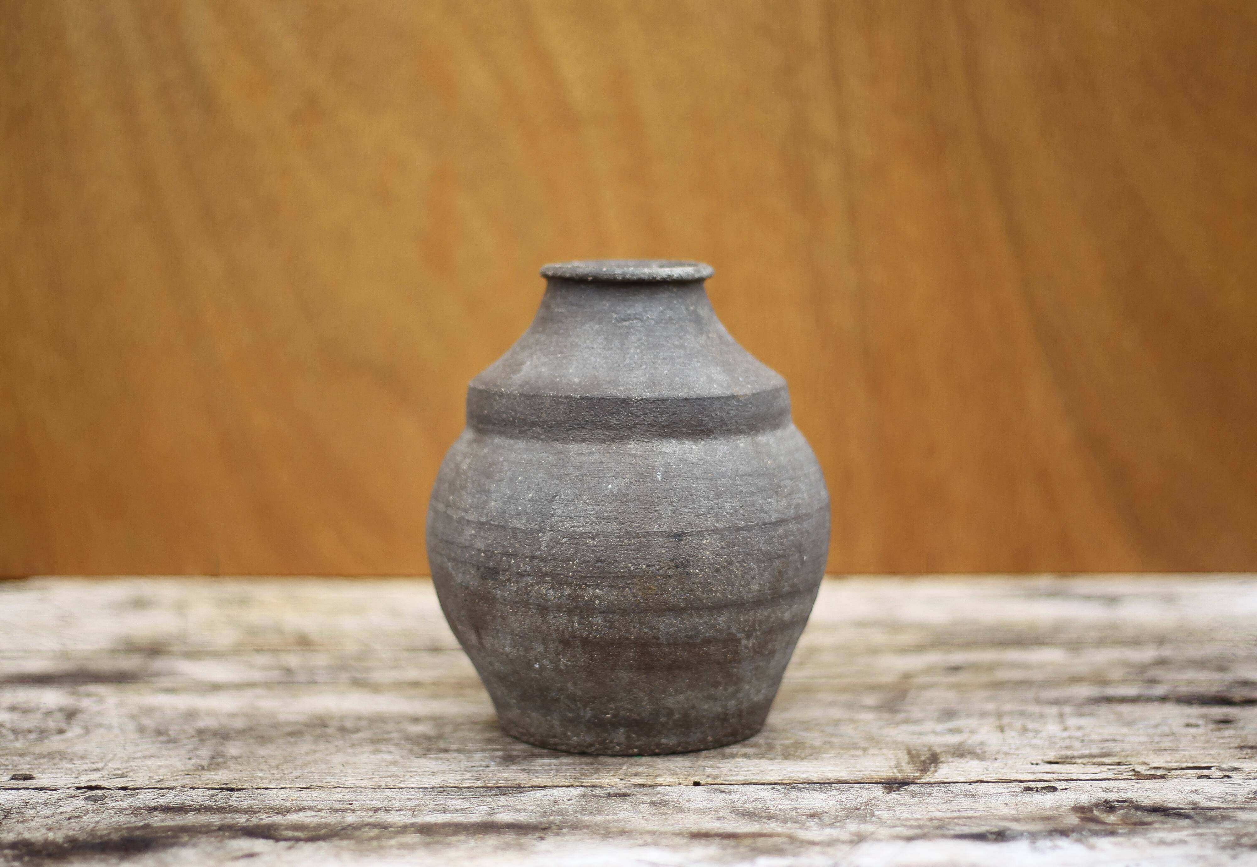 Vintage clay vase, minimalist vase, brutalist vase, collection, pottery