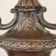 Pair of solid wood and bronze door handles, classical style, Italy 20th century.