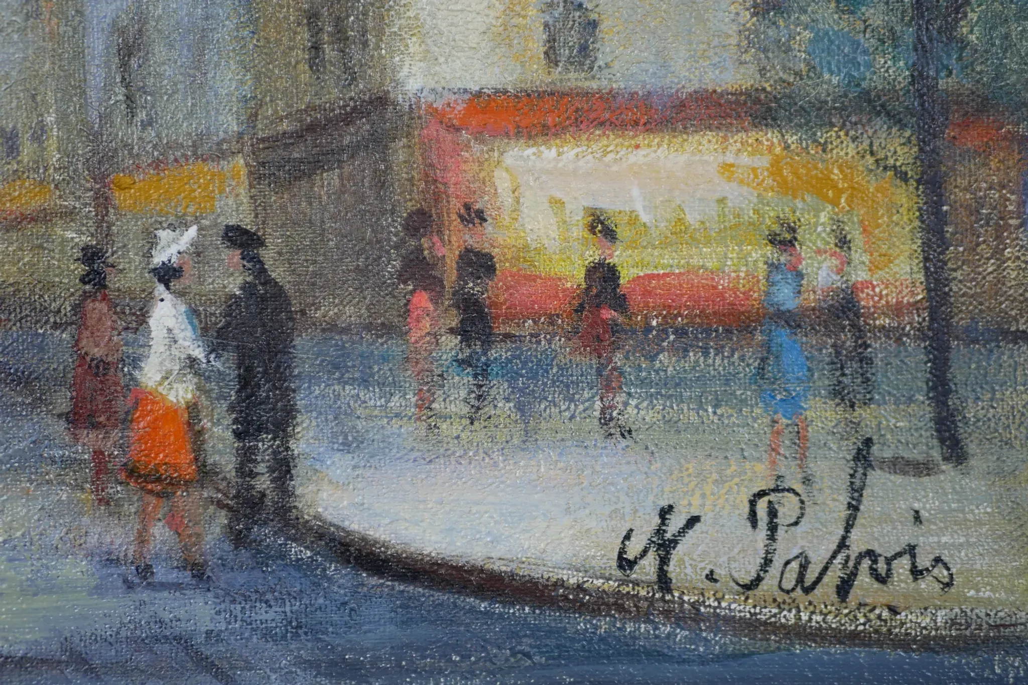 Michel Pabois - Montmartre before the storm - Oil on canvas signed.