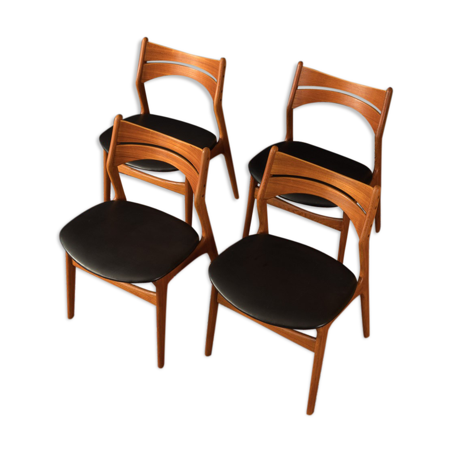 Set Of 4 Dining Room Chairs From The 1960s By Erik Buch Selency