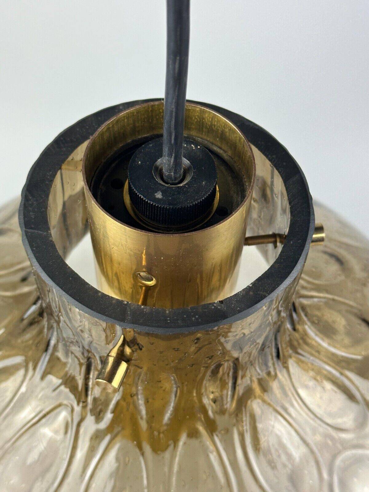 60s 70s ceiling lamp Glashütte Limburg Germany glass & brass Space Age