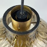 60s 70s ceiling lamp Glashütte Limburg Germany glass & brass Space Age