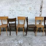 Series of 20 old bistro vintage chairs