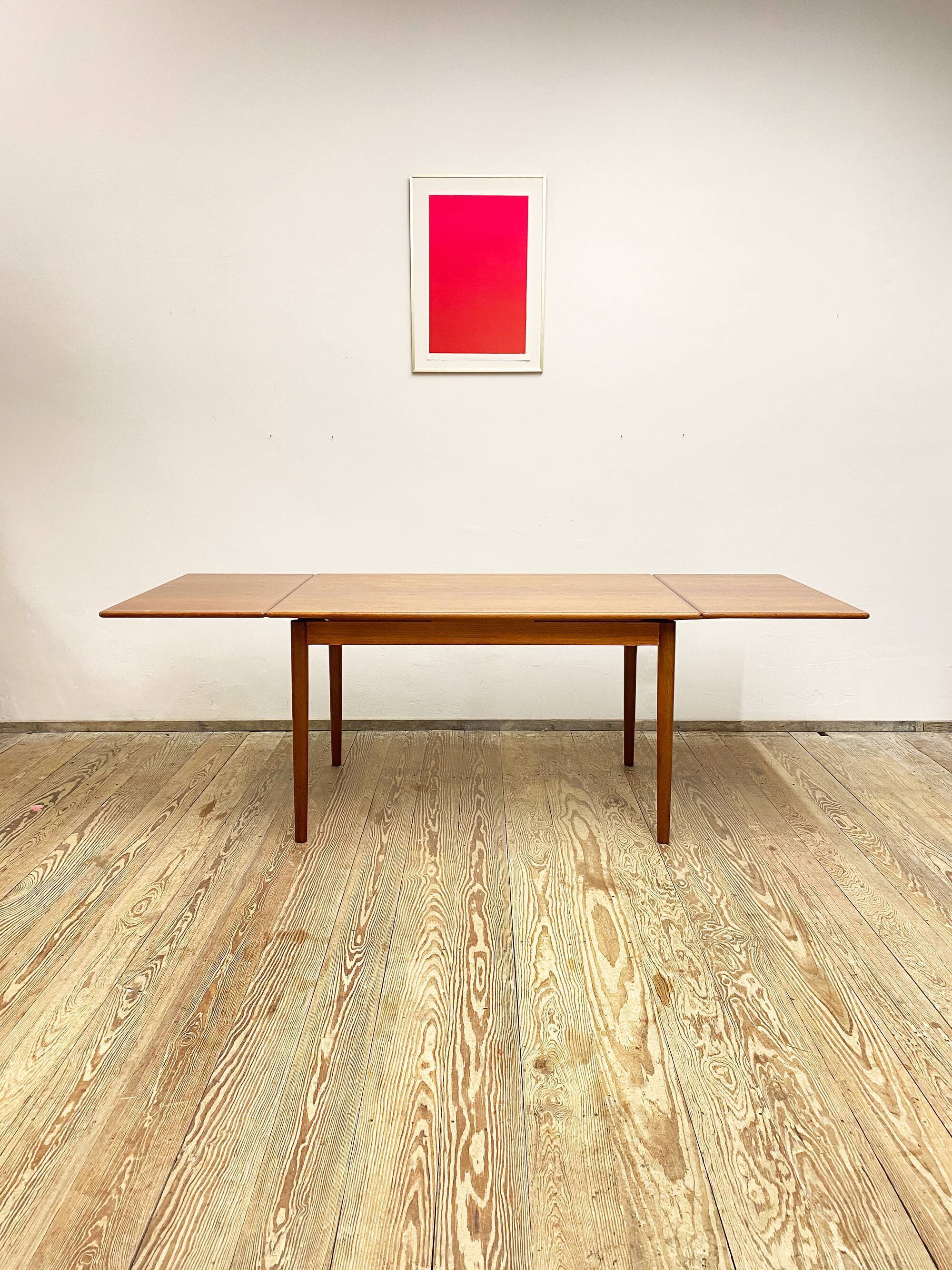 Extendable mid century teak dining table by scovby, denmark, 1950s