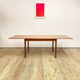 Extendable mid century teak dining table by scovby, denmark, 1950s