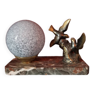 Bird and globe lamp
