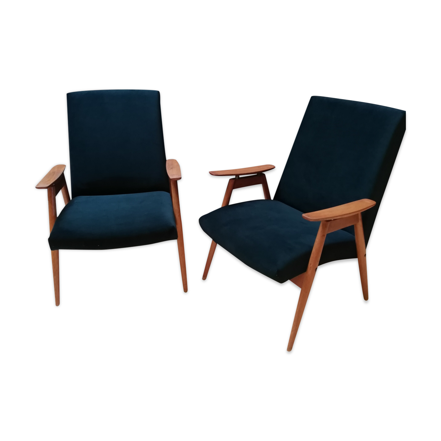 Pair of vintage Czech armchairs (Jiroutek), art deco style, 1960