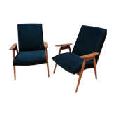 Pair of vintage Czech armchairs (Jiroutek), art deco style, 1960