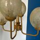 1950s gold pendant light with 4 egg globes