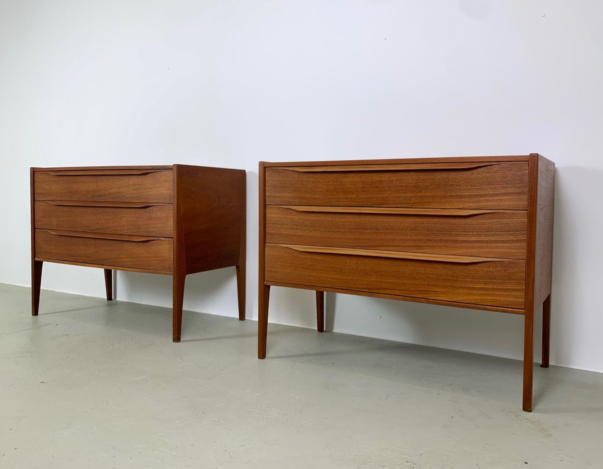 2x Kai Kristiansen teak chest of drawers for Aksel Kjersgaard