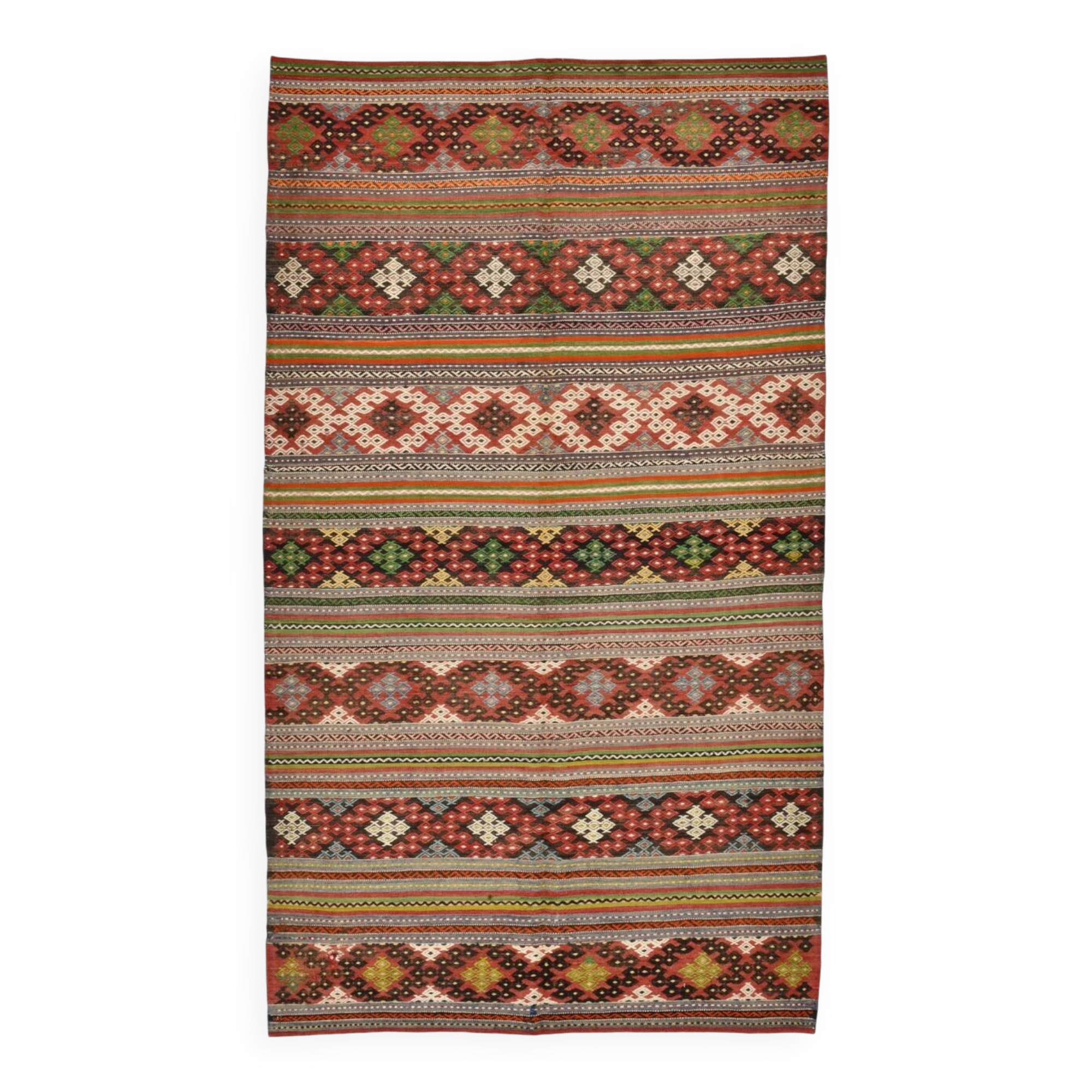 6x10 Striped Turkish Kilim Rug, 170x297Cm