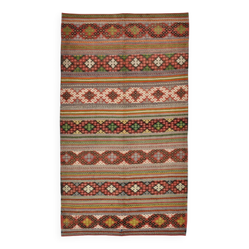 6x10 Striped Turkish Kilim Rug, 170x297Cm