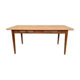 Table de ferme en bois à 2 tiroirs