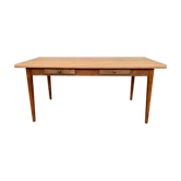 Table de ferme en bois à 2 tiroirs