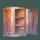 Pair of antique quarter-round corner cabinets in solid wood – Louis XV style