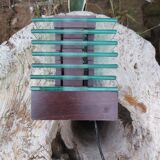 Demeter wood and glass lamp Maison Desny 1980