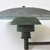 A set of two ph 4.5 copper wall lamps by poul henningsen for louis poulsen, denmark 1980s.