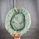 Vintage wicker basket – Blue floral fabric & matching cushion