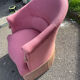 Pink velvet toad armchair