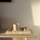 Rectangular travertine tray decorative tray empty pocket raw travertine