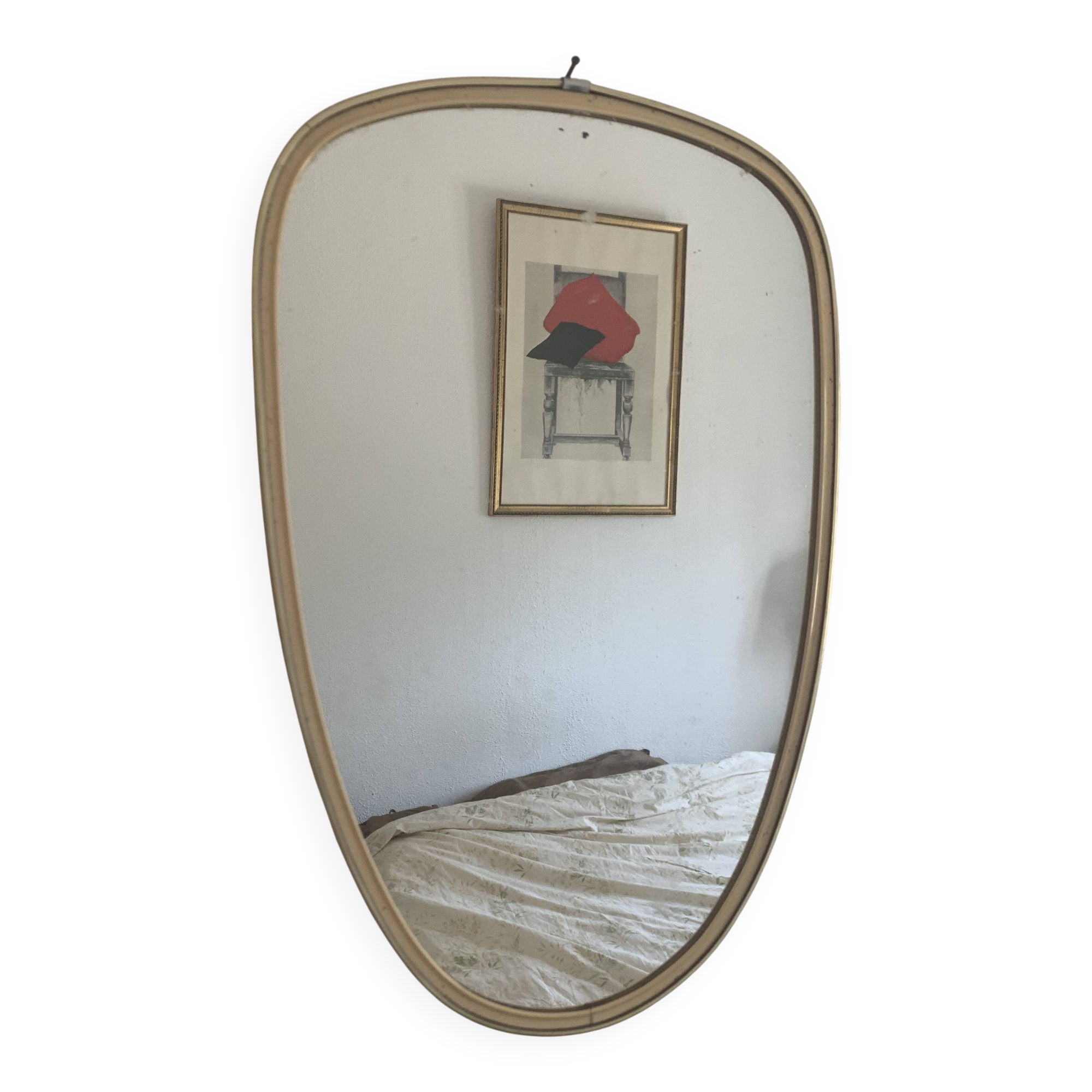 Vintage 1960 asymmetrical mirror in free form - 40 x 26 cm