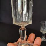 9 old crystal glasses cut Baccarat / Val St Lambert model Jeux d'Orgues