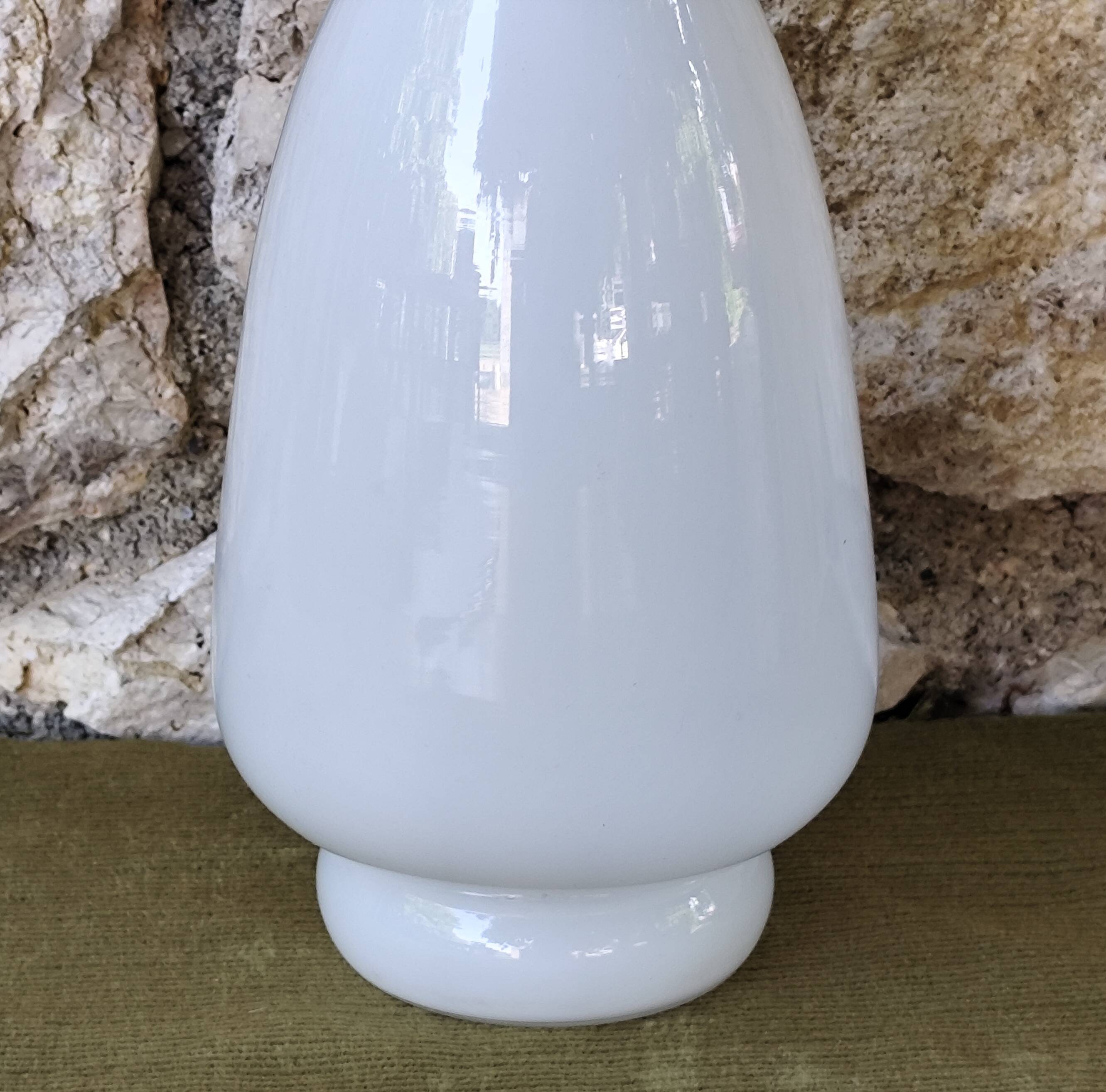 White glass vase