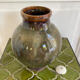 Vase ball glazed pottery signed