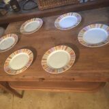 Farmhouse table with raw wood drawer