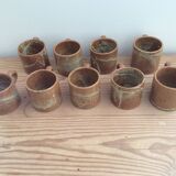 9 stoneware coffee cups