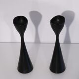 Scandinavian vintage wooden candlesticks