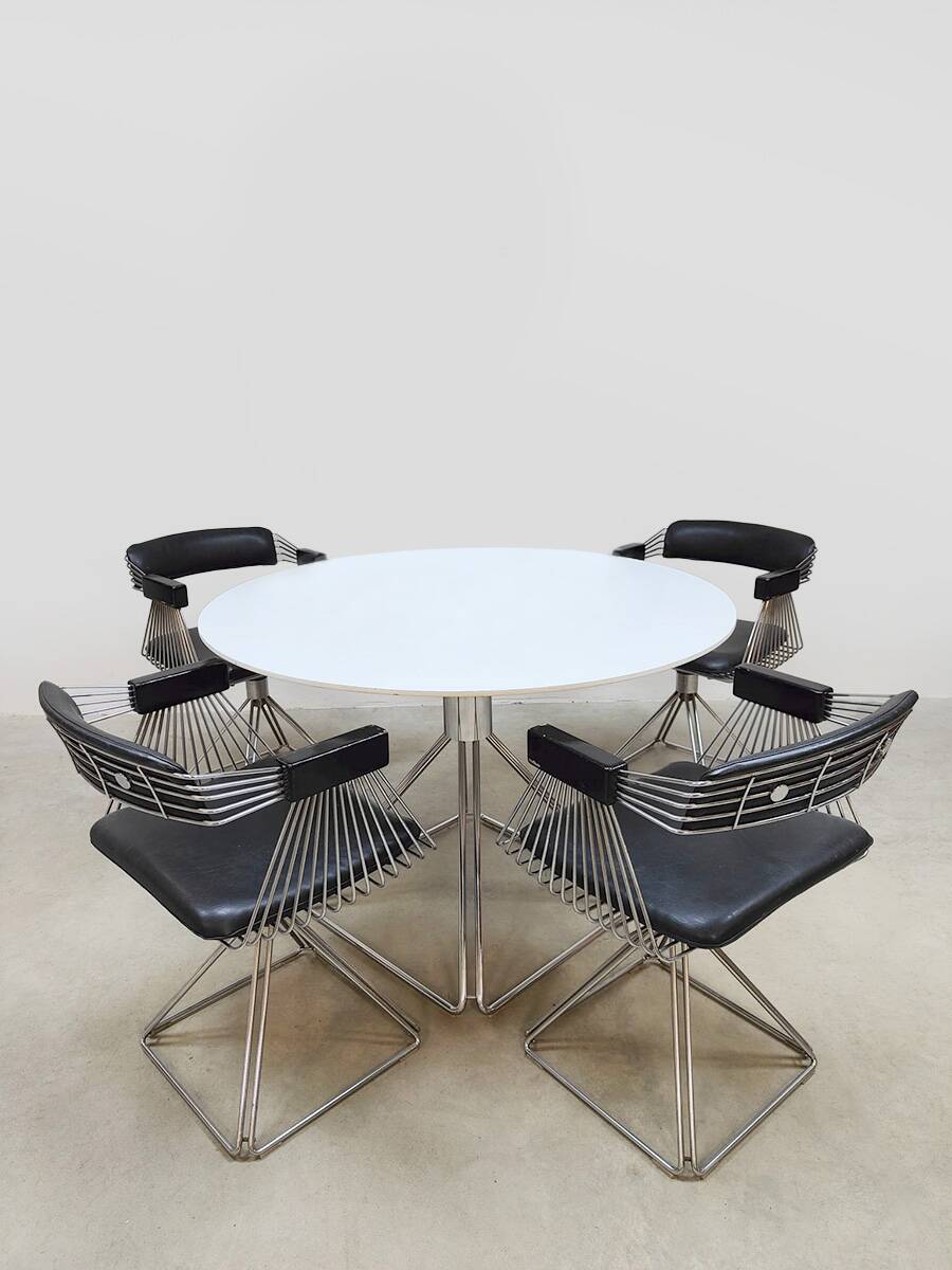 Vintage design Delta dining set table & chairs Rudi Verelst Novalux